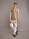 KHAKI LINEN SILK WAISTCOAT