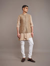 KHAKI LINEN SILK WAISTCOAT