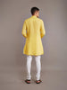 YELLOW LINEN KURTA