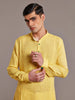 YELLOW LINEN KURTA