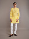 YELLOW LINEN KURTA