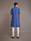 BLUE TUSSAR SILK KURTA