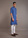 BLUE TUSSAR SILK KURTA