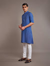 BLUE TUSSAR SILK KURTA