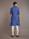 BLUE TUSSAR SILK WAISTCOAT