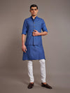 BLUE TUSSAR SILK WAISTCOAT