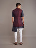 MAROON LINEN SILK LONG WAISTCOAT