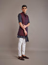 MAROON LINEN SILK LONG WAISTCOAT