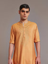 MUSTARD TUSSAR SILK KURTA