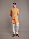 MUSTARD TUSSAR SILK WAISTCOAT