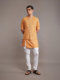 MUSTARD TUSSAR SILK WAISTCOAT