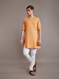 MUSTARD TUSSAR SILK KURTA