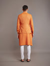 ORANGE TUSSAR SILK WAISTCOAT