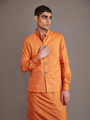 ORANGE TUSSAR SILK WAISTCOAT