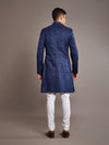 NAVY LINEN SILK ACHKAN