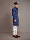 NAVY LINEN SILK ACHKAN