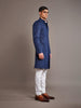 NAVY LINEN SILK ACHKAN