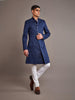 NAVY LINEN SILK ACHKAN