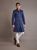 NAVY LINEN SILK ACHKAN