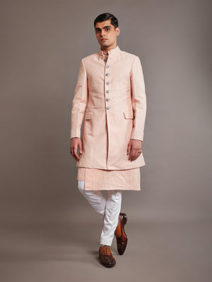 PINK LINEN SILK ACHKAN