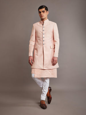 PINK LINEN SILK ACHKAN