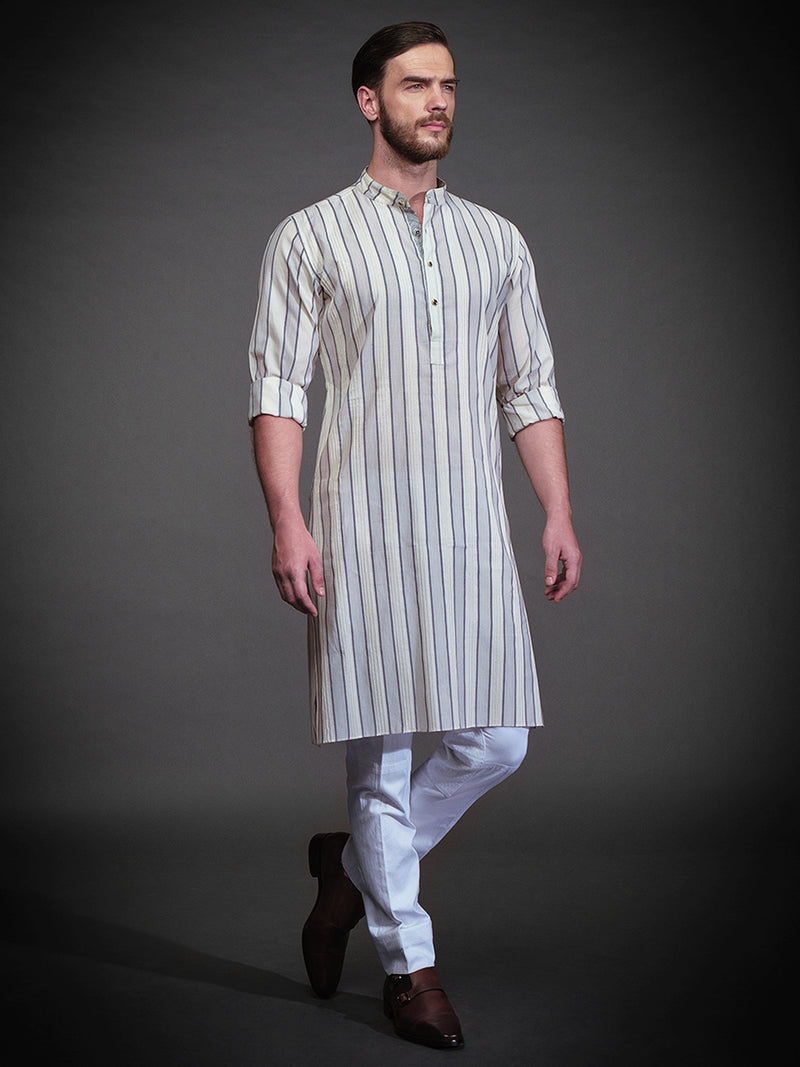 OFF WHITE COTTON KURTA