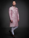 PINK EMBROIDERED SILK ACHKAN