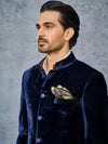 BLUE VELVET BANDHGALA