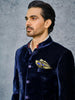 BLUE VELVET BANDHGALA