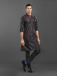 BLACK SILK KURTA