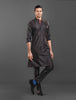 BLACK SILK KURTA