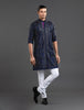 BLUE SILK KURTA SHIRT