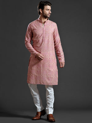 BRUSHED SORBET EMBROIDERED KURTA