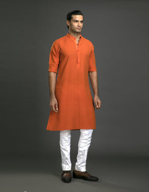 ORANGE SILK KURTA