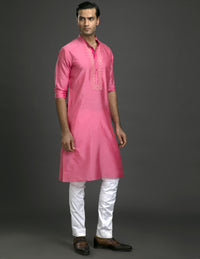 PINK SILK KURTA