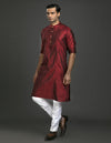 MAROON SILK KURTA