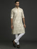OFF WHITE MONGA SILK KURTA