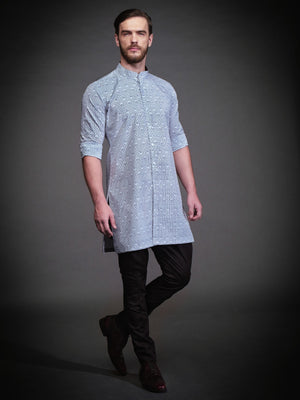 OFF WHITE COTTON SILK KURTA