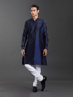 BLUE SILK KURTA