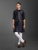 NAVY BLUE SILK WAISTCOAT