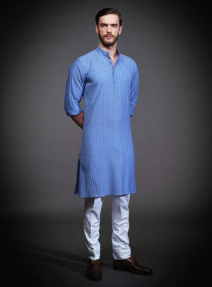 BLUE COTTON KURTA