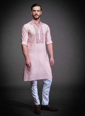 PINK COTTON SILK KURTA